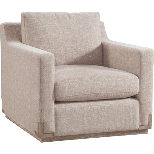 Nall Accent Chair in Friday Linen Performance Fabric & Gray Wood